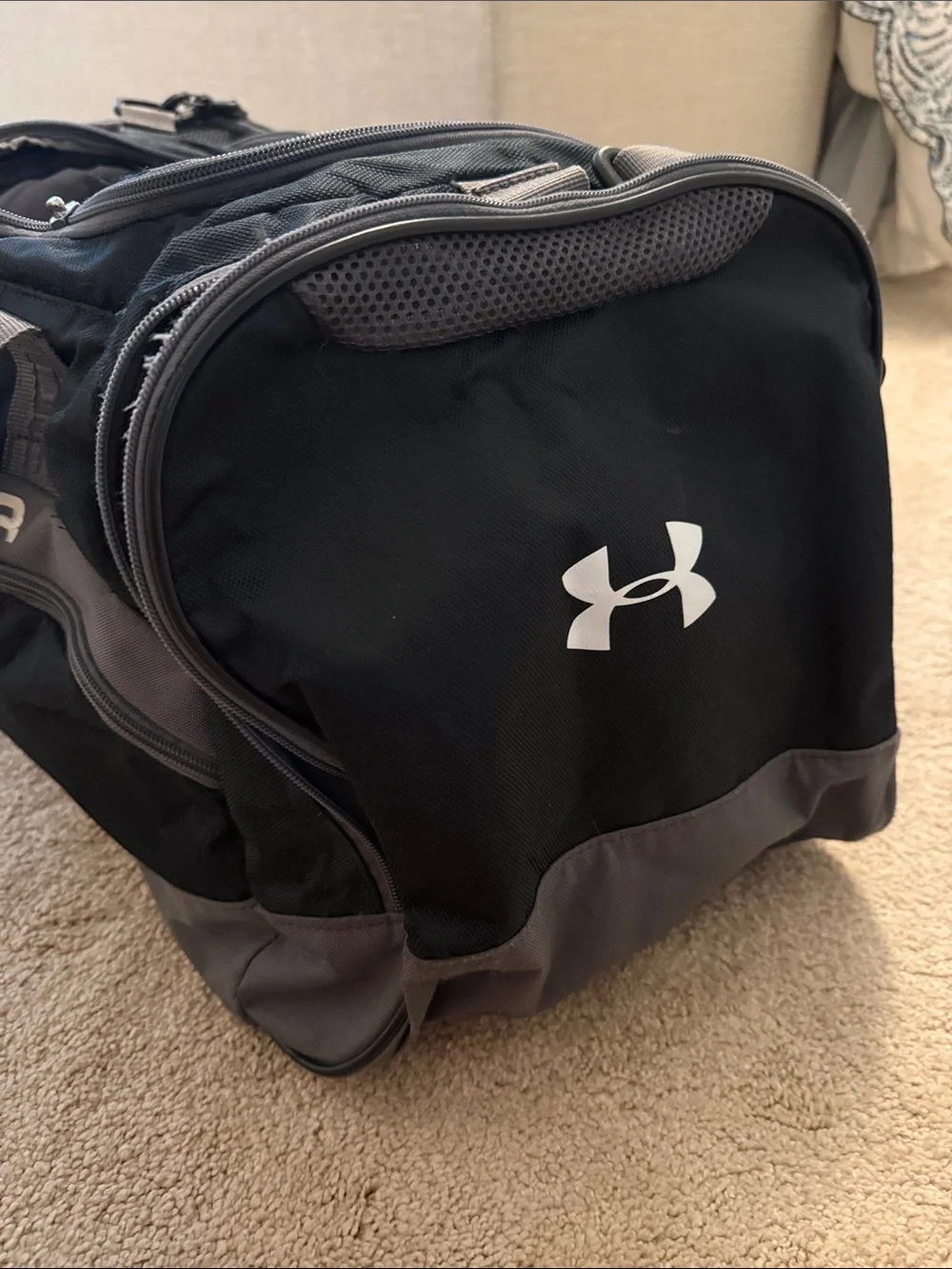 Under Armour Black and Gray Men's Duffel Gym Bag